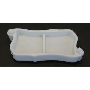 VTG White Ceramic Vanity Dresser Trinket Tray Footed Divided 9" Art Deco 1940-60